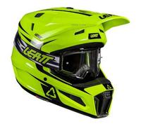 Leatt 3.5 Junior Casque de motocross avec lunettes, Blanc/Noir/Rouge, Taille L (53/54)
