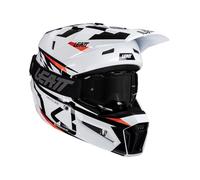 Leatt KIT Moto 3.5 V25 Casque avec Lunettes (55-56 cm) Blanc
