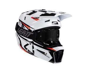 Leatt KIT Moto 3.5 V25 Casque avec Lunettes (55-56 cm) Blanc