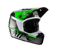 Leatt Moto 3.5 V.22 Casque de Motocross, Schwarz/grün/weiß, L (59/60)