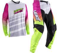 Leatt Moto Ride Kit 3.5 V26 Ensemble maillot et pantalon de motocross, blanc-rose-jaune, taille 2XL pour homme