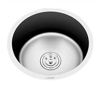 L'eau circulaire, Évier de cuisine rond en acier inoxydable, évier simple, bassin à légumes, vasque de salle de bain, balcon, bar, évier de cuisine(Siere)