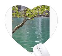 l'eau du lac de changbai Cascade Groupe Vert Jeux de Tapis de Souris en Forme de Coeur