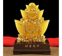 l'eau du Vent, Lingot d'or Feng Shui, décoration Porte-Bonheur, Richesse, Maison, Bureau, Pendaison de crémaillère, résine 27,9 x 18,8 x 38,1 cm