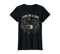 Leave Me A Loon Reflection Bird Watcher Birding T-Shirt Graphique avec Valeur, Femme, Noir, M