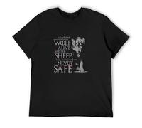 Leave One Wolf Alive and The Sheep are Never Safe Mens T-Shirt Black Tees Unisex Shirt L