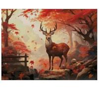 Leaves Are Falling (2) Kit de Croix en Coton Compté, 100% Coton, 14 Points, 300 x 220 Points, 54 x 40 cm