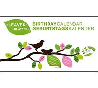 Leaves Horizontal Birthday Calendar / Blatter Geburtstags Kalender