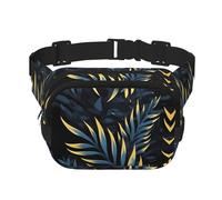 Leaves in the Dark Square Sac banane double couche - Sac banane unisexe partout pour la course, les voyages, la randonnée, le fitness, noir, taille unique, Noir/blanc, One Size