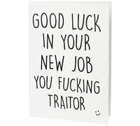 Leaving Carte, Coworker Carte, Good Luck Neuf Job F Traitor, Congrats Neuf Job, Collègue, Leaving Drôle Carte, Humour Banta Drôle PC284