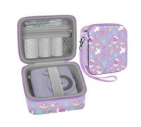 Leayjeen Étui pour appareil photo pour enfants instantané, 2 pièces en rose, compatible avec HiMont, Gofunly, ASTGMI, Hangrui et TIATUA, cadeau pour enfants (étui uniquement), Licorne violette, S