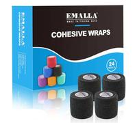 LEAYOKA Lot de 24 bandes adhésives cohésives - 5,1 cm x 4,6 m - Ruban adhésif élastique non tissé pour tatouage, sport, vétérinaire, tatouage (peau)
