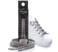 Leazy flat - Les lacets plats élastiques avec crochets de fixation pour enfants et adultes - gris clair - M : Jusqu’à 5 œillets par côté