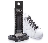 Leazy flat - Les lacets plats élastiques avec crochets de fixation pour enfants et adultes - gris foncé - XL : Jusqu’à 7 œillets par côté