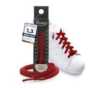 leazy Lacets élastiques plats S : jusqu'à 4 œillets par côté, rouges, rouge, S: Bis 4 Ösen pro Seite