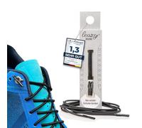 leazy Lacets ronds élastiques à accrocher - Bandes de chaussures en caoutchouc sans nouage - Ajustement parfait et maintien stable pour le sport et les loisirs, Noir, M: (Bis 5 Ösen pro Seite)