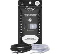 leazy Lot de 2 paires plates (1 paire blanche et 1 paire noire) - M : jusqu'à 5 œillets par côté, noir/blanc, Taille unique