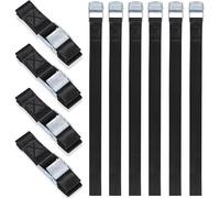 LEAZZLE 10 PCS 25mm x 50cm Sangle a Cliquet avec Boucle, Sangle Arrimage, Sangles D'Arrimage, Sangle de Serrage, Sangles Demenagement, pour Porte Velo, Moto, Bagage, Voiture