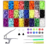LEAZZLE 360pcs T5 Bouton Pressions en Plastique de 24 Couleurs avec Outils Pince en Métal PourT3 T5 T8