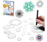 LEAZZLE Spirographe, 28 pièces Spirograph Deluxe Set,Dessin Spirale Ensemble, Multifonctionnel Spiral Designer, Mandala Designer, Creatif Pochoirs pour Peinture, Modèles de Dessin pour Enfants