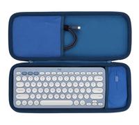 Lebakort Dur Étui Housse Cas Compatible avec Logitech Pebble 2 Combo K380s K380 Clavier sans Fil et M350s M353 Souris (Bleu)