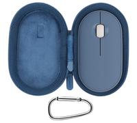 Lebakort Dur Étui Housse Cas Compatible avec Logitech Pebble 2 M350s,Bleu | M350/i345 Ultra-Fine Souris Étui,Équipé d'un mousqueton pour un transport facile