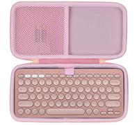 Lebakort Dur Étui Housse Cas Compatible avec Logitech Pebble Keys 2 K380s K380 Clavier Multidispositif sans Fil (Rose)