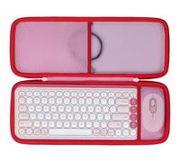 Lebakort Dur Étui Housse Cas Compatible avec Logitech Pop Icon Combo, Ensemble Clavier et Souris (Rose)