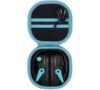 Lebakort Dur Étui Housse Cas Compatible avec Walker's Razor Slim Casque électronique (Noir et Bleu Clair)
