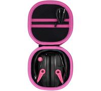 Lebakort Dur Étui Housse Cas Compatible avec Walker's Razor Slim Casque électronique (Noir et Rose)