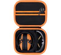 Lebakort Dur Étui Housse Cas Compatible avec Walker's Razor Slim Casque électronique (Noir + Orange)