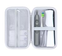 Lebakort Dur Étui Housse Cas Compatible avec Waterpik WP-580EU / WP-582EU / WP-583EU Advanced Hydropulseur Dentaire (Gris - blanc)