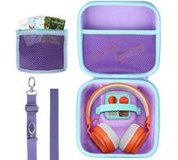 Lebakort Étui de rangement compatible avec lecteur de musique Yoto Mini Kids et casque Yoto, haut-parleur pour enfants, lecteur de cartes audio, radio (violet + étui sarcelle)