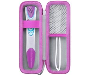 Lebakort Étui de rangement compatible avec système Leapfrog LeapReader LeapReader (Gris + Étui rose)