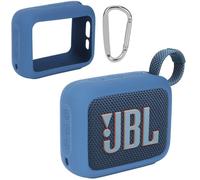 Lebakort Housse en Silicone pour JBL GO 4 Enceinte, Bleu | Ultra-Portable, Boucle d'escalade,compact, facile à transporter