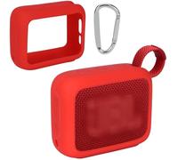 Lebakort Housse en Silicone pour JBL GO 4 Enceinte,Rouge | Ultra-Portable, Avec Boucle d'escalade,transport pratique