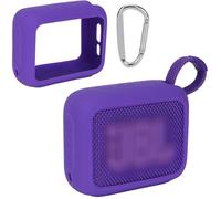 Lebakort Housse en Silicone pour JBL GO 4 Enceinte, Violette | Ultra-Portable, Boucle d'escalade,compact, facile à transporter