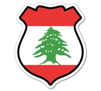 Lebanon Lebanese Flag Shield Sticker Flag Bumper Water Proof Vinyl