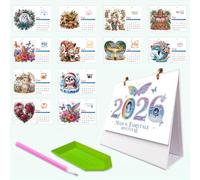 Lebartm Calendrier de bureau 2026 à faire soi-même - Design créatif - En papier épais - Décoration de bureau - Calendrier mensuel à rabat pour bureau et décoration d'intérieur - 2026-02