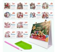 Lebartm Calendrier de bureau 2026 à faire soi-même - Design créatif - Papier épais - Décoration de bureau - Décoration d'intérieur - Noël 02