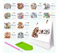 Lebartm Calendrier de bureau 2026 à faire soi-même - Design créatif - Papier épais - Décoration de bureau - Animaux02
