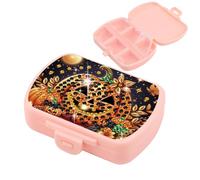 Lebartm Diamond Art Mini boîte de rangement avec 6 compartiments Design créatif Rose Compact Portable Petit étui pour sac à main Voyage Quotidien Citrouille