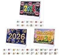 Lebartm Lot de 3 calendriers de bureau 2026 à faire soi-même - Design créatif - En papier épais - Décoration de bureau - Décoration de maison