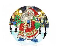 Lebartm Peinture diamant ornement de Noël avec lampe LED DIY Diamond Art Creative Mosaic Making Kits de Noël Bureau Décoration de la maison Ornements Simple Face Spot Drill