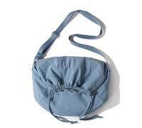 Lebartm Sac à bandoulière avec cordon de serrage pour femme - Sac à main décontracté en nylon - Sac à main à bandoulière pour le bureau et les voyages, bleu