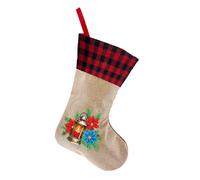 Lebartm Sac cadeau de peinture diamant - Sac cadeau de Noël - Sac cadeau en lin à faire soi-même - Décoration d'ambiance festive - Pendentif à point latéral unique - Lampe portable