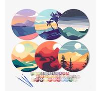 Lebartm Set de table de peinture par numéros pour adulte rond numérique peinture à l'huile sets de table modernes table à manger cuisine diamant art artisanat fournitures pour la décoration de la