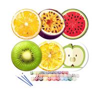 Lebartm Set de table de peinture par numéros pour adulte rond numérique peinture à l'huile sets de table modernes table à manger cuisine diamant art artisanat fournitures pour la décoration de la