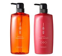 Lebel IAU Cleansing Clearment Hair Shampoo 600ml & Lebel IAU Cream Silky Repair Hair Treatment 600ml Set (Green Tea Set)