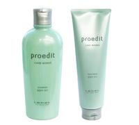 Lebel Proedit Care Works Hair Shampoo 300ml & Hair Ttreatment 250ml Set - Soft Fit (Green Tea Set)